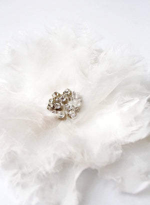 Style: DOUBLE IRIS Silk Organza Layer Flower with Crystal Topping - Peony Rice