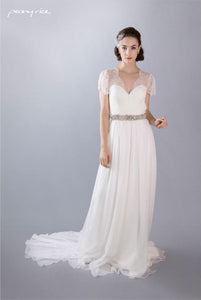 Style: LISA Key Hole A Line Gown - Peony Rice