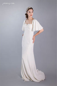 Style: BRIGETTE Fluted Sleeve Gown - Peony Rice
