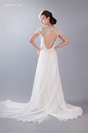 Style: LISA Key Hole A Line Gown - Peony Rice