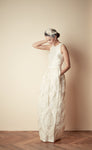 Style: LYNN Baroque Embroidery High Waisted Lantern Skirt Peony Rice