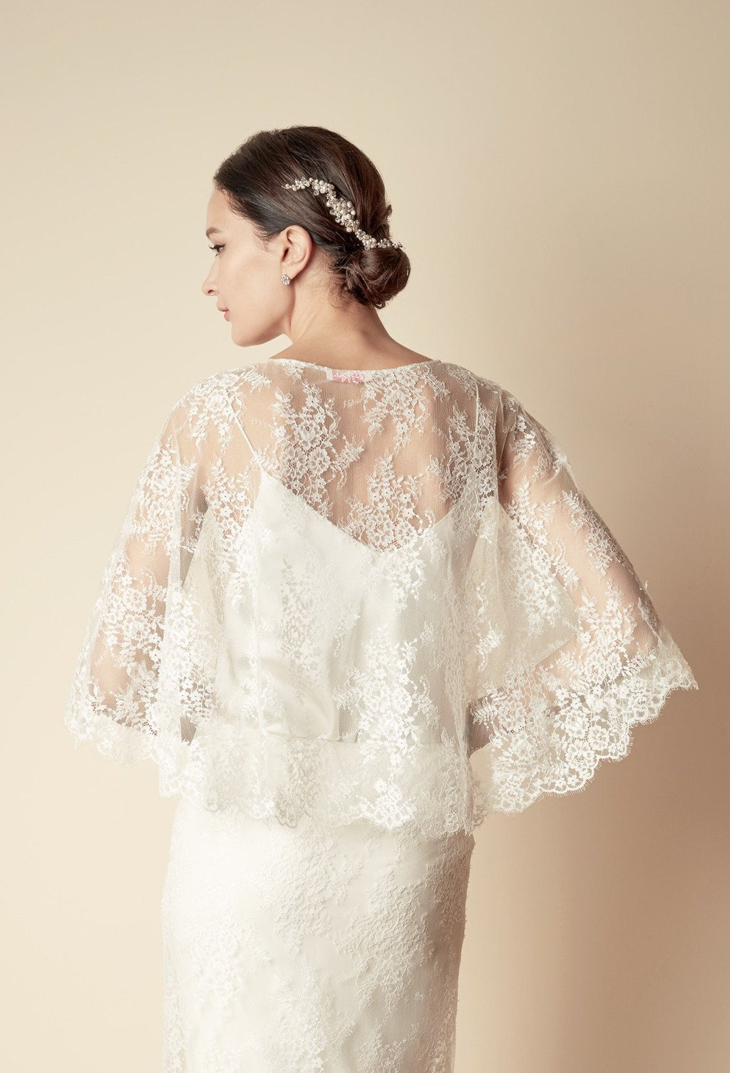 Style: CASSEY Japanese Lace Poncho - Peony Rice