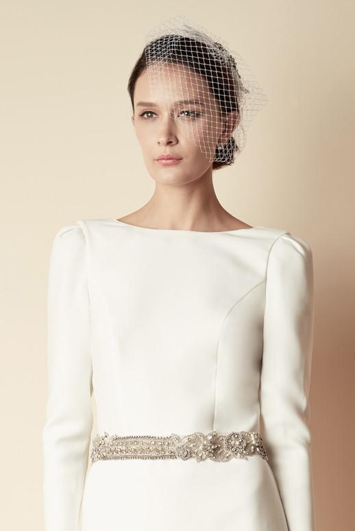 Style: DELORES Vintage Style Crystal Embellished Mini Comb Topping - Peony Rice