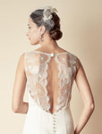 Style: DELORES Vintage Style Crystal Embellished Mini Comb Topping - Peony Rice