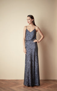 Style: JEYA Spaghetti Strap Sequin Gown - Peony Rice