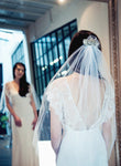 Style: JENNY Flutter Single Layer Swarovski Crystal Embellished Veil Peony Rice
