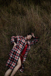 Style: MANSFIELD Oversized Plaid Coat - Peony Rice