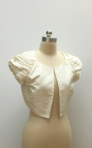 Style: CAMILLA Twist Sleeve Silk Crop Jacket - Peony Rice