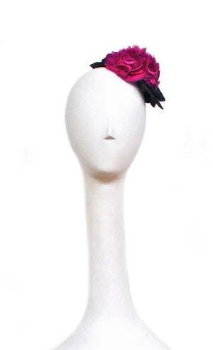 Style: DAPHNE Silk Ruffle Rosette & Pleated Head Topping - Peony Rice