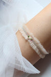 Style: #1 Nude Fine Pleated Tulle Garter Peony Rice
