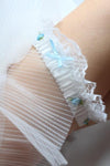 Style #8 Silk Garter Trimmed with Lace Frills - Peony Rice