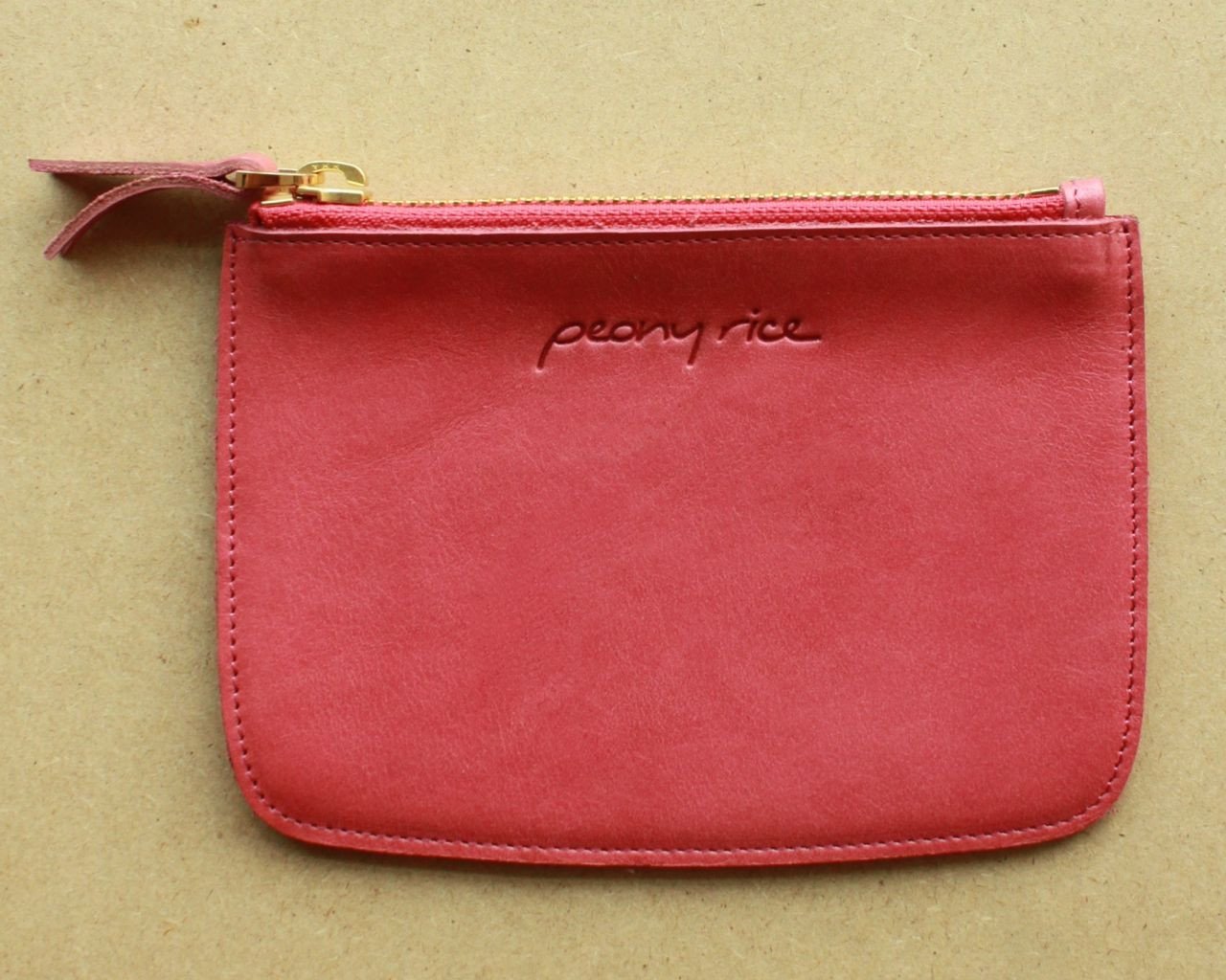 Style: HOLLY Leather Zip Coin Purse - Peony Rice