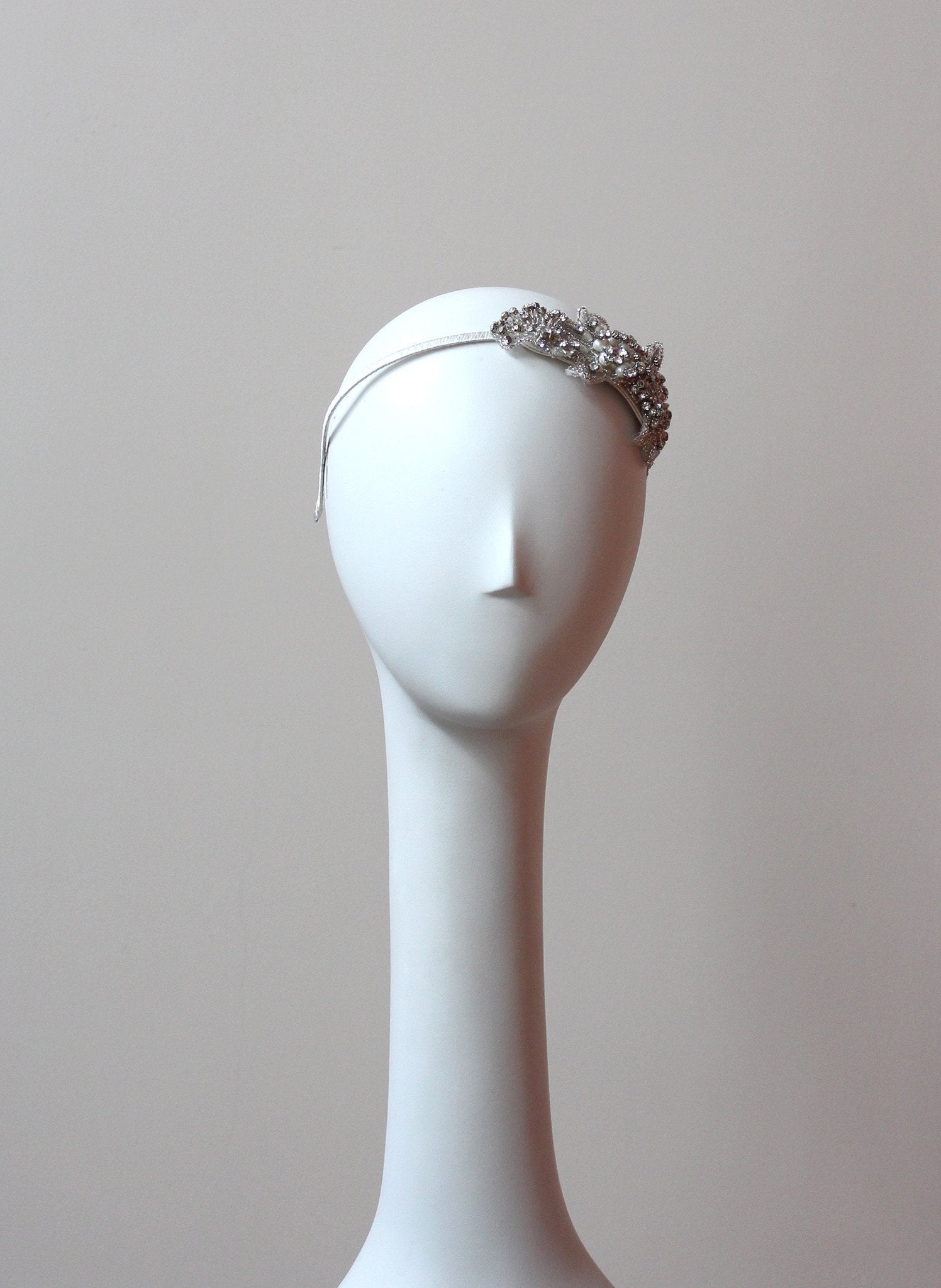 Style: IMOGENE Crystal Flower Embellished Head Topping - Peony Rice