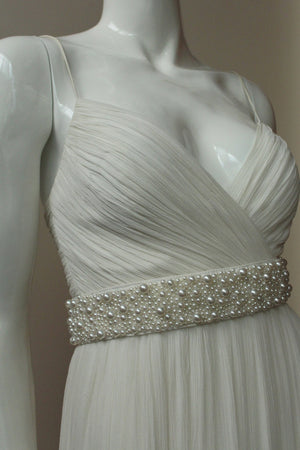 Style: MELISSA Pearl Explosion Grosgrain Waist Belt - Peony Rice