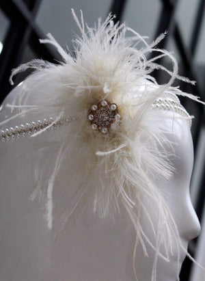 Style: DITA Flapper Vintage Embellished Head Wrap - Peony Rice