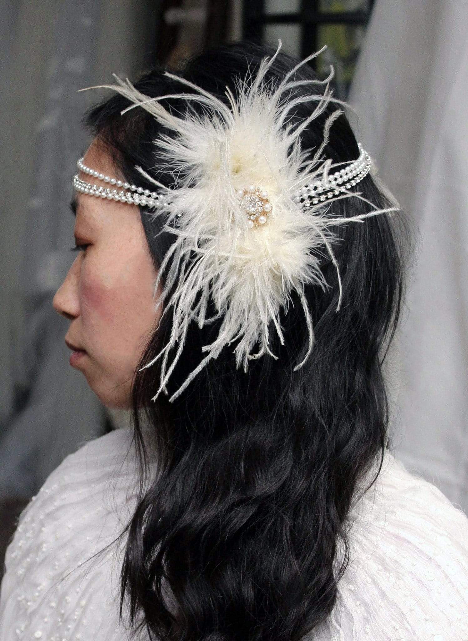 Style: DITA Flapper Vintage Embellished Head Wrap - Peony Rice