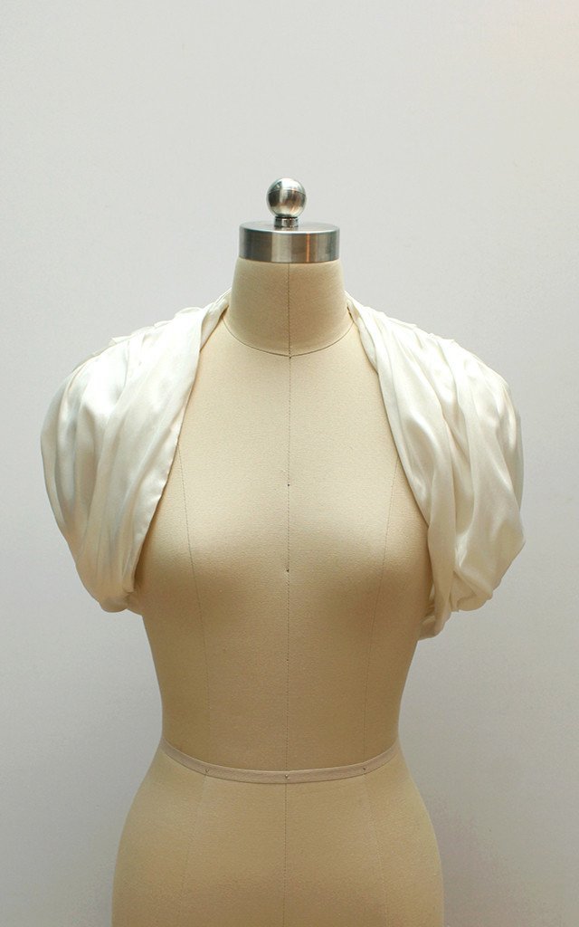 Style: CAMERON Silk Drape Bolero - Peony Rice