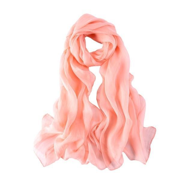 Style: SELINA Soft Silk Mousseline Scarf - Peony Rice