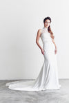 Style: FREYA Fishtail Skirt with Lace inset train peonyrice