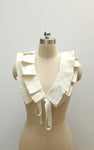 Style: CAROLINE Pleated Silk Wraparound Scarf with Tie Peony Rice