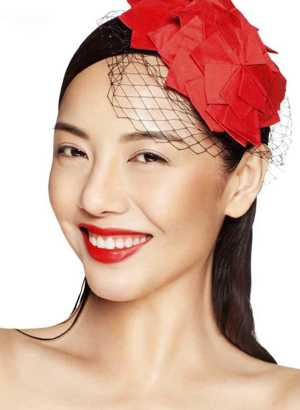 Style: ENYA Layered Four Star Pleated Silk Head Topping Peony Rice