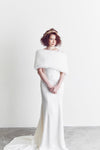 Style : CRIS Faux Fur Wrap - Peony Rice