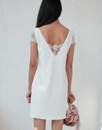 Peony Rice Style:ALYSSA Petit Fleurs lace cap sleeve shift dress L / White Peony Rice Style:ALYSSA Petit Fleurs lace cap sleeve shift dress L / White