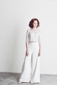 Style: CELESTE Illusion Lace Top Peony Rice