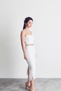 Style: CORY Cropped Silk Bandeau - Peony Rice
