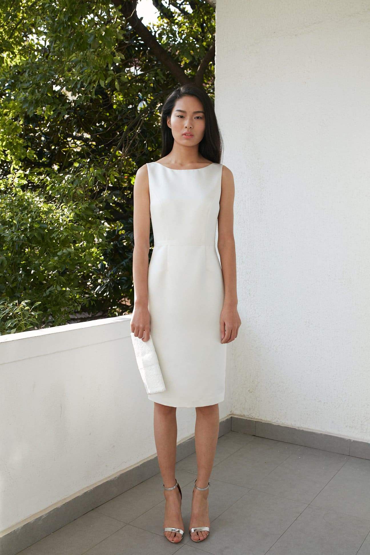 Accessorizing Boat Neck Sheath Dress