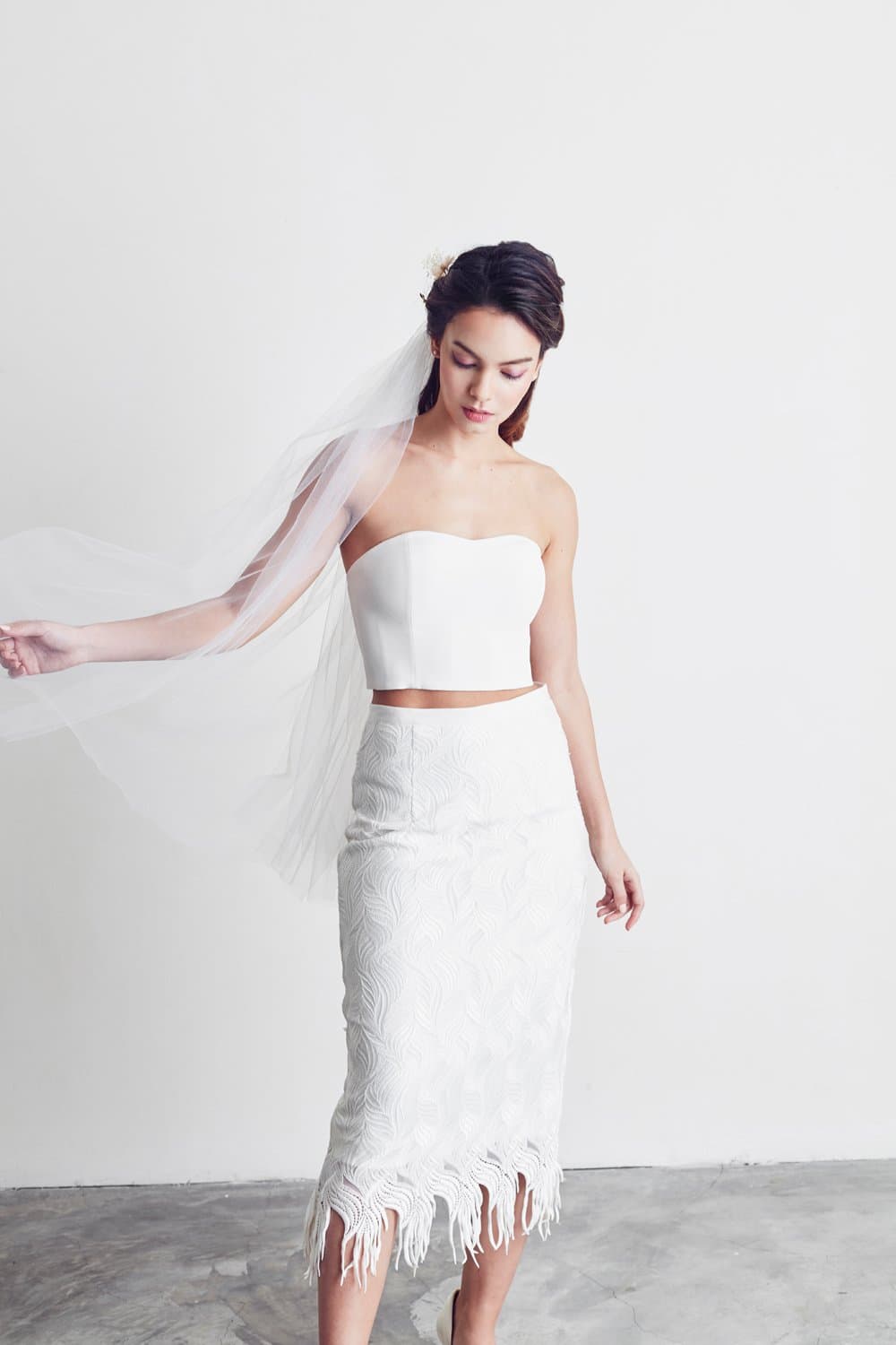Style: VERA Deco Embroidery Lace Fringed Skirt Peony Rice