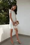 Style: ALYSSA Petit Fleurs Lace Cap Sleeve Shift Dress - Peony Rice