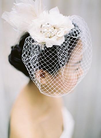 Style: SARA Silk Flower & Feather Embellished Head Topping - Peony Rice