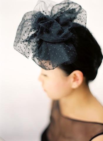 Style: BERNADETTE Polka Dot & Lace Trim Head Topping - Peony Rice