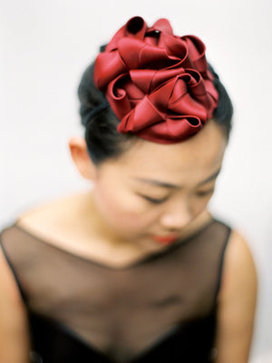 Style: EMMY Organdy Silk Twisted Swirl Head Topping - Peony Rice