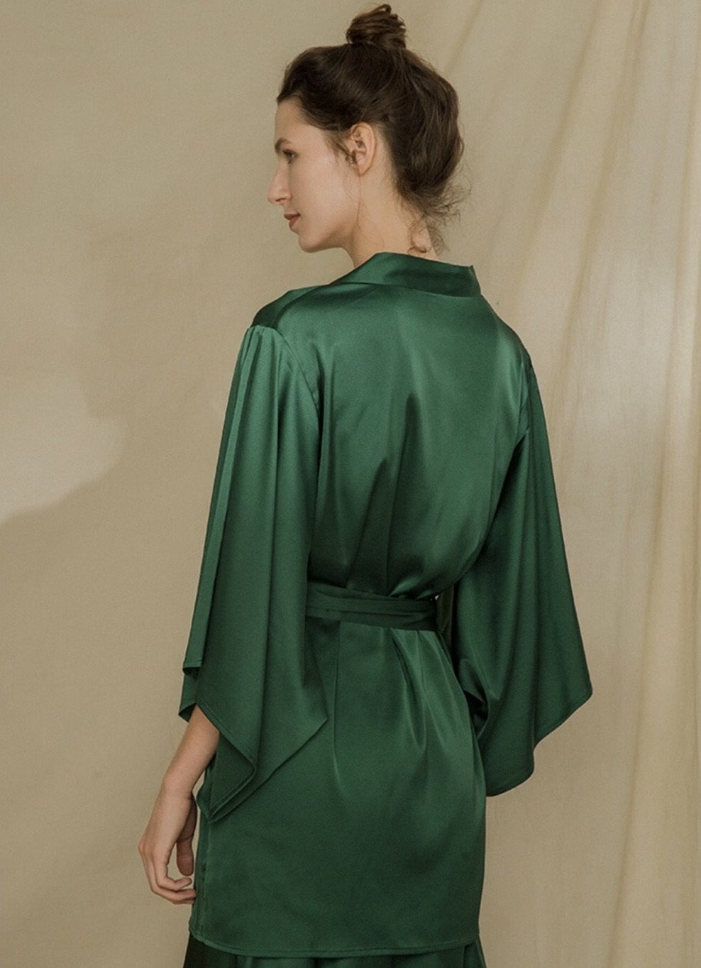 Style: RAINA Silk Wrap Robe - Peony Rice
