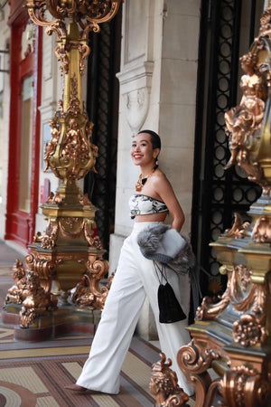 Style: AMANDA Palazzo Pants Peony Rice