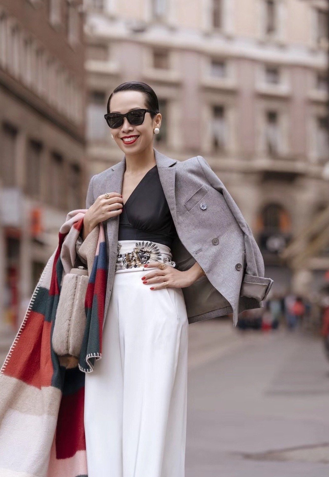 Style: AMANDA Palazzo Pants Peony Rice