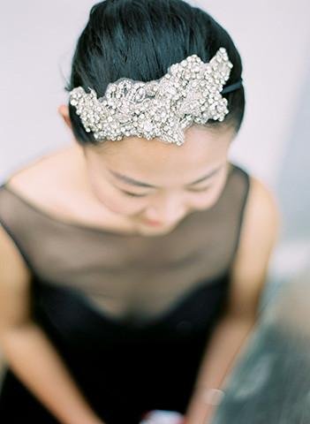 Style: IMOGENE Crystal Flower Embellished Head Topping - Peony Rice