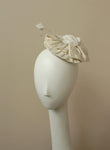 Style: ANISE Silk Pleated Fan & Polka Dot Bow Head Topping - Peony Rice