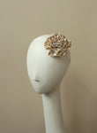 Style: ANTOINETTE Silk Pleat Rosette Ribbon Tie Topping - Peony Rice