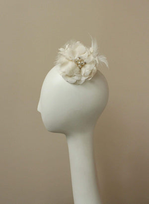 Style: AGATHA Metallic Lace & Silk Rosette Topping Peony Rice